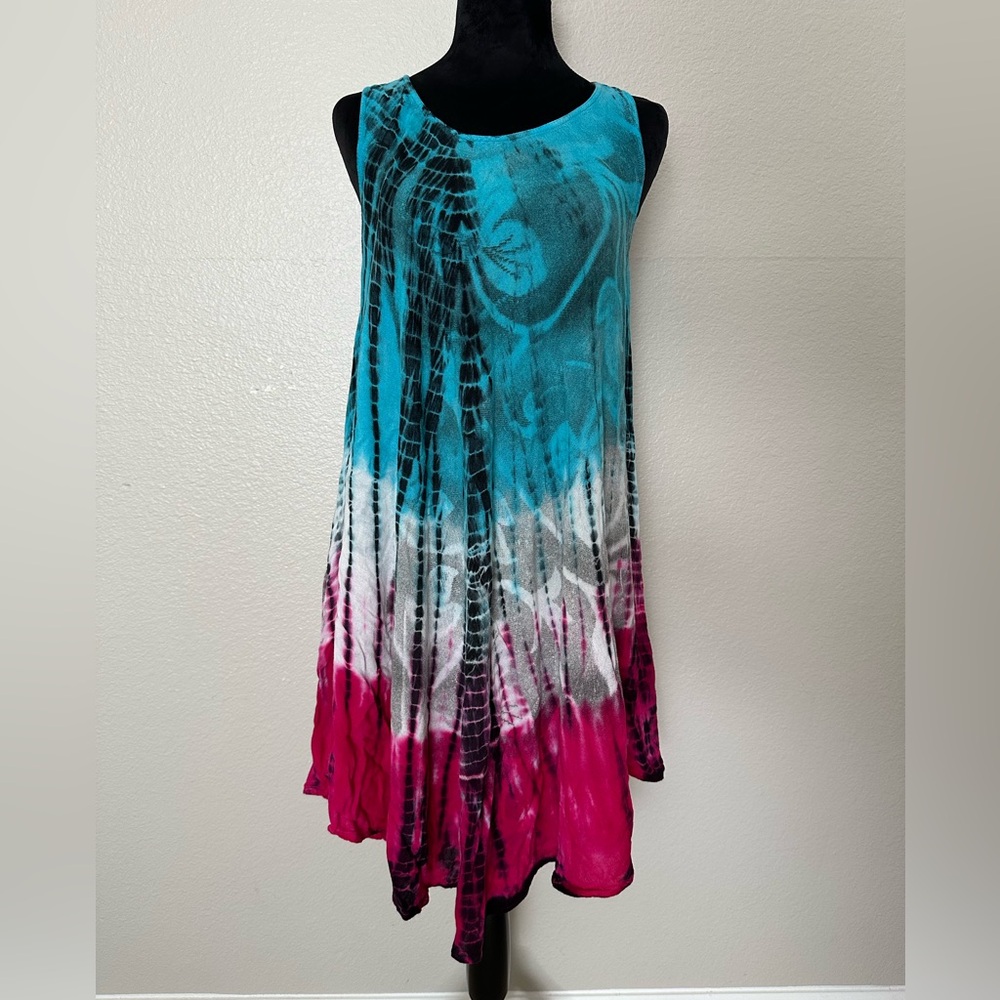 Retro Vintage Colorful Tie-Dye Swim Cover-Up